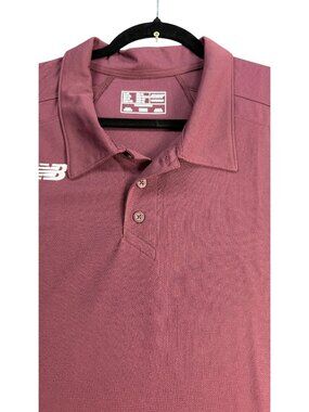 New Balance NB Dry Burgundy Polo Shirt 5XL Mens Short Sleeve Moisture-Wicking Pe